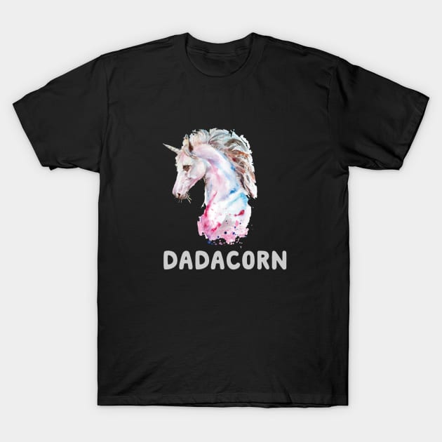 Dadacorn Unicorn Dad Father's Day T-Shirt by unicorn shirt